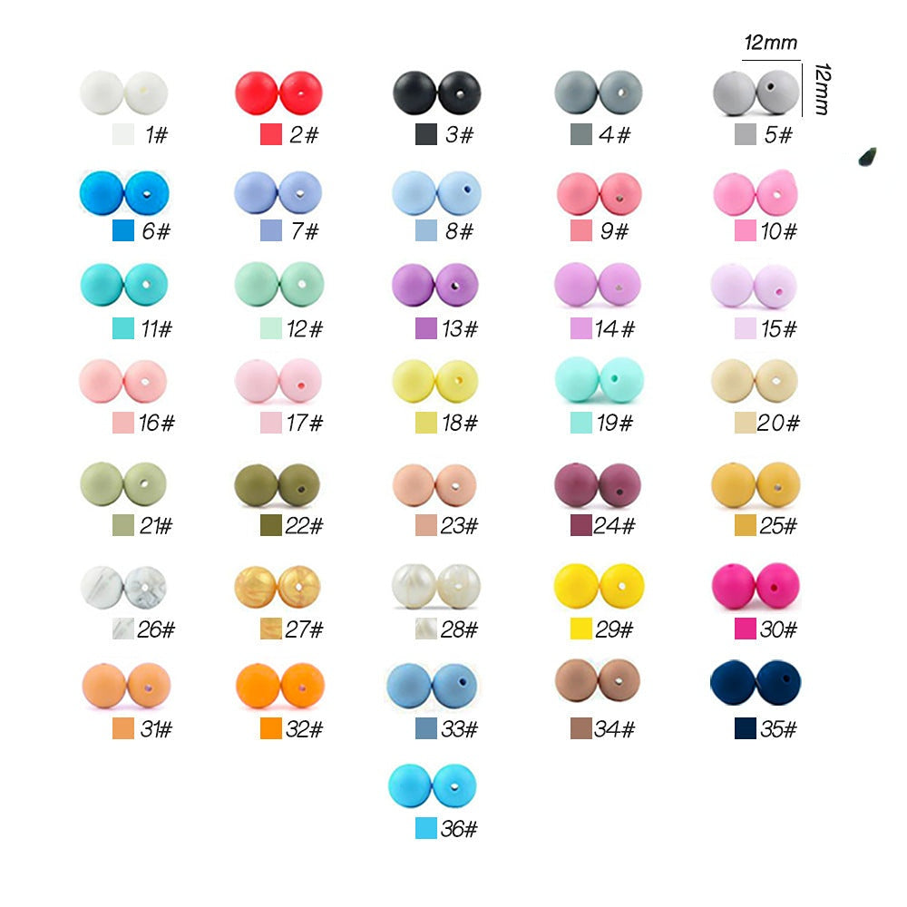 Wholesale Random 50PCS 15MM Baby Food Grade Silicone Beads